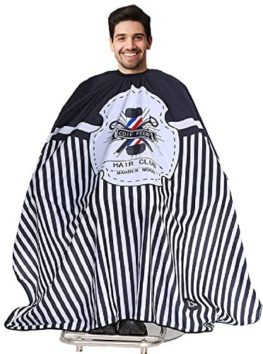 Friseurumhang Haarschneideumhang für Erwachsene & Kinder- Frisierumhang mit Hakenverschluss zum Färben und Haare Schneiden, Einstellbarer und Antistatischer Frisörumhang- Lang und Waschbar