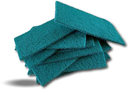 Pack de 20 éponges à récurer abrasives vertes | Tampon résistant pour la vaisselle | Ne raye pas | Grattoir nettoyage récurage décapage outils casseroles barbecue | Kibros 5300D020x2