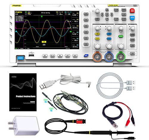 FNIRSI Osciloscopio 1014D - Osciloscopio digital 2 en 1, generador de señal DDS, 2 canales de 100 MHz de ancho de banda 1GSa/s