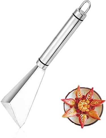 Cuchillo para tallar frutas, herramienta de talla de decoración de de bricolaje para cuchillo de corte de frutas y verduras, rebanador de talla de molde de talla de alimentos de acero inoxidable