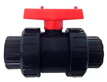 Válvula de Esfera encolar PVC [Diámetro Interno 32mm] Válvula Bola PVC. Llave de Paso PVC encolar. Grifo PVC agrícola. Válvula Esfera Agua tubería. Llave de Paso con Manilla Abierto/Cerrado