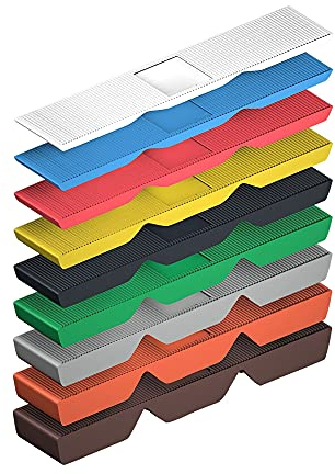 DOJA Barcelona | Cale Plastique | 100*20mm | Pack 25 Pcs de Chaque Hauteur 1, 2, 3, 4, 5, 6mm+10 Pcs Chaque Hauteur 8, 10, 12mm | Polypropylene | pour Cale Porte, Fenetre, Terrasse, Cale Meuble Bois