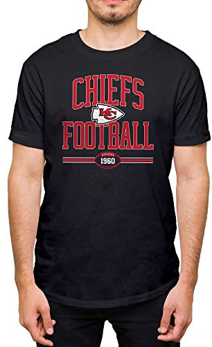 Hybrid Sports NFL Football Arch – Offiziell lizenziertes kurzärmeliges Fan-T-Shirt für Erwachsene für Damen und Herren, Kansas City Chiefs - Schwarz, L