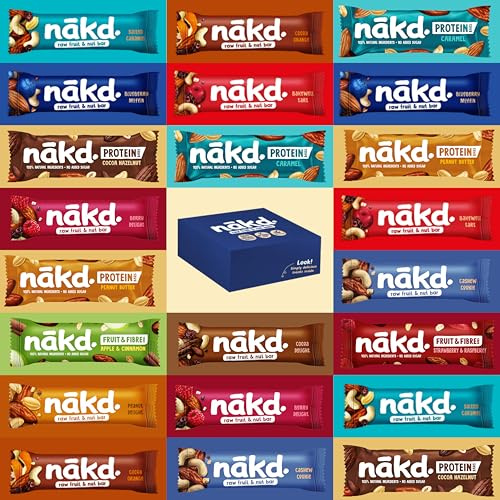 Nakd 24 bars Variety Mixed Case - Fruit And Nut 24 x 35-45g - Breakfast Food - Vegan, Dairy Free, Wheat Free, Gluten Free - Raw