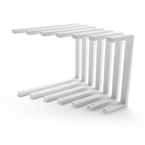 HEVVA Double support de lavabo 20/25/30/35/40/45 cm | LAHN | Support de lavabo à poser, support pour charges lourdes, console murale, plaque de lavabo sous meuble | (1 support - blanc, 30 cm)