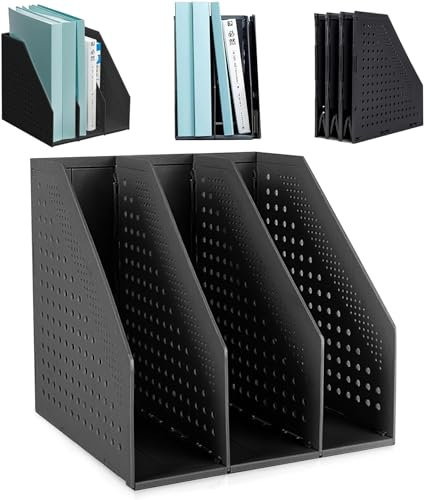 Elezeal Foldable Magazine File Holder Durable File Desktop Document Cabinet Organiser Book Shelves Magazine Folder Paper Filing Rack For Books, CDs, Shelves, Office, Library, Home and School