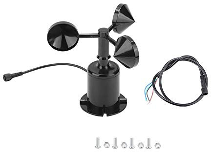 TsoLay 0-70M/S Wind Speed Sensor Environment Signal Output Pulse Type Three Cups Wind Speed Sensor Anemometer DC5-30V