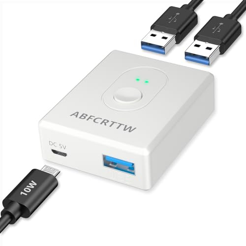 2 stycken 1 i 2 utgångar 2 x USB 3.0-omkopplare (2 i 1 utgång), KVM-switch för tangentbord, mus, skrivare, webbkamera, switch, kompatibel med Carplay och Android