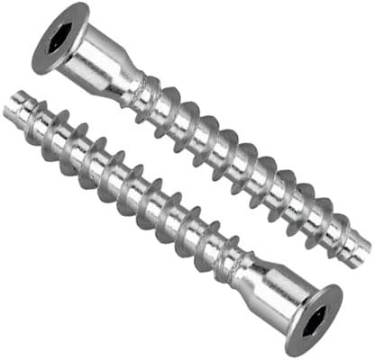5x50 mm konfirmat skruvar för möbler med försänkt huvud och insex för montering av möbler i trä, MDF och spånskiva, förzinkat stål för lådor, sängar, kök, skåp (50 st)
