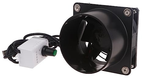 DAYnagh Ventilador de extracción de aire pequeño con Φ80mm manguera de escape flexible de aluminio, extractor de aire de ventilación con controlador de velocidad USB (sin manguera)