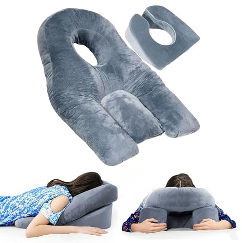 JAOGAUS Almohada boca abajo después de la cirugía ocular, almohada para dormir de estómago para vitrectomía o cirugía de retina, almohada de masaje para respirar fácil en el hogar para macuhole y