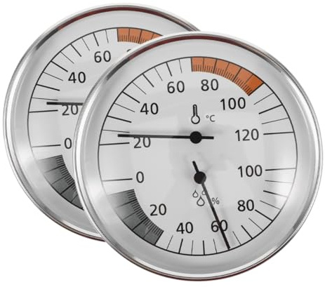Beatifufu 2piezas Termohigrómetro De Sauna Medidor De Temperatura y Humedad para Sauna y Sala De Vapor Interior