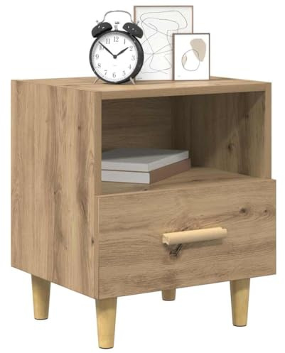 vidaXL Armario de Noche 2 pcs Roble Artisan 40 x 35 x 47,5 cm, Mesa de Noche Rectangular Moderna, solución compacta para Almacenamiento, Duradera y Funcional para el hogar