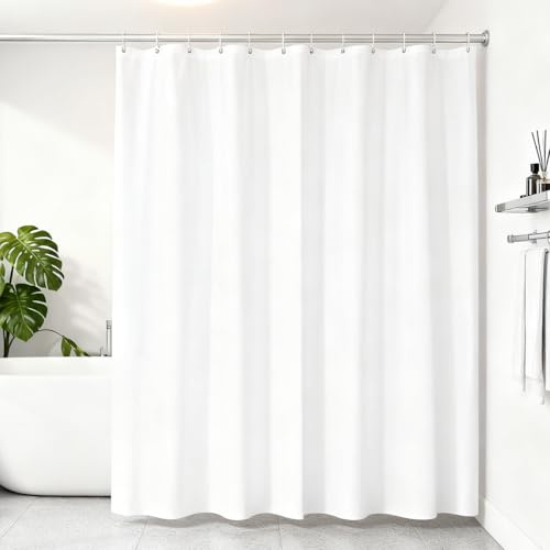 Cortina de Ducha Blanco 180x180cm, Cortina Ducha para Baño, Impermeable, Lavable Cortina Baño con 12 Anillos, Cortinas de Bathroom para Ducha, Bañera