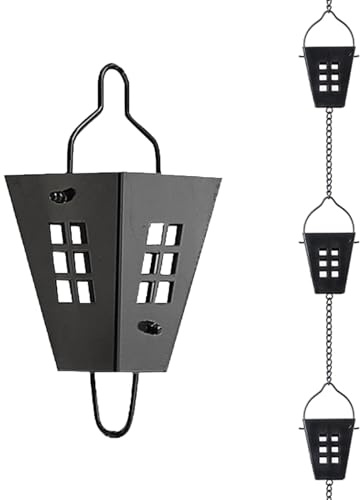 Regnkedja Fyrkantig Japansk Regnkedja, Unik Stuprörskedja I Aluminiumlegering, Svart Pulverlackerad Vattenkedja För Trädgård/Ytterdörr/Korridor,4 m (13ft)