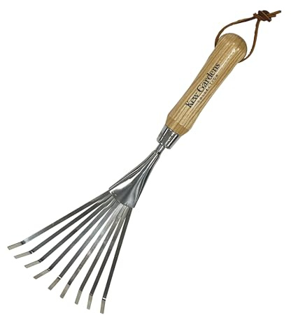 Spear & Jackson 5200KEW Mini Rastrillo para Bordes – Colección Kew Gardens – Dientes Compactos de Acero Inoxidable, Rastrillo de Mano para Ajuar Bordes y Macizos, Mango de Madera FSC