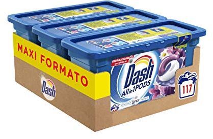 Dash Allin1 Pods Detersivo Lavatrice in Capsule Lavanda e Camomilla, Maxi Formato da Pezzi, Lavaggi