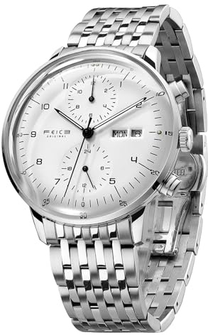 FEICE Men’s Watches Automatic Minimalistic Watch Stainless Steel Mechanical Watch Wristwatch Casual Dress Watches for Men with Leather Bands Date -FM121