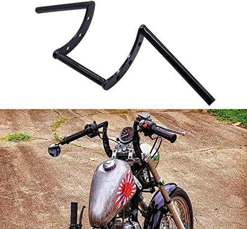 Motorrad Lenker 22 mm,Z Lenker Universal für Drag Custom Bobber Chopper Cruiser Softail Dyna Sportster-Schwarz
