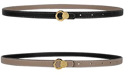 LumiSyne Cintura Di Pelle Da Donna Reversibile Bicolore Sottile In Vita Fibbia Ad Ardiglione Cintura Regolabile Cintura Decorativa Per Jeans Casuale Vestito Soprabito