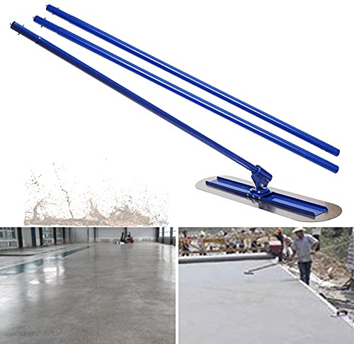 RibasuBB 1200 x 200 mm Bull Float Concrete Float, Acero Inoxidable Paleta de Hormigón con Paleta Pequeña 3 x 1,8 m Llana Suelo Ajustable Ayuda Construcción Mango