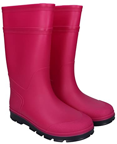 FUZZIO Stivali da pioggia in gomma per bambini, ragazzi, ragazze, senza ftalati, Colore: rosa, 32 EU