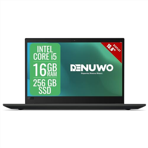 Lenovo Thinkpad Laptop Computer Business, Pc Portatile Notebook Intel i5 8th, Ram 16Gb, SSD 256Gb, Display da 15.6, WiFi, Windows 11 Pro + Libre Office (Ricondizionato)