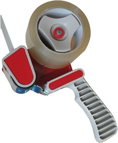 Meown Tape Dispenser Gun - Hand Held with Easy Pistol Grip - Fits 50mm Wide Adhesive Tapes - Built-in Brake - Ideal for Industrial, Office, or Home Use, General Packaging, Parcel Packing & Sealing