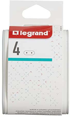 LEGRAND Adaptadores 4 Tomas de Enchufes/corriente 2P Laterales, Ladron de enchufes, Color Acabado Blanco/gris claro 694592