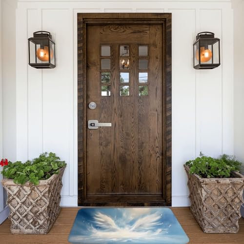 PHAYAH Zerbino bianco con paesaggi chiari, 40,6 x 61 cm, per interni, porta anteriore e posteriore, per patio, ingresso, garage, patio, casa, portico, decorazione