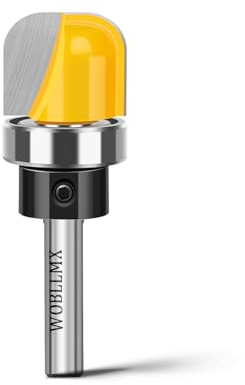 WOBLLMX Fresa da 6 mm per fresa superiore, Ø 19 mm con cuscinetti a sfera, fresa a cava, fresa rotonda, per utensili da taglio, lavorazione del legno