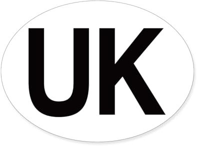 ARVO Pegatina ovalada para coche del Reino Unido, para viajes por Europa, impermeable, autoadhesiva, para coches, furgonetas y caravanas