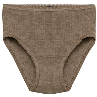Dilling Slip midi 100 % laine mérinos naturelle pour femme, Marron chiné, 48