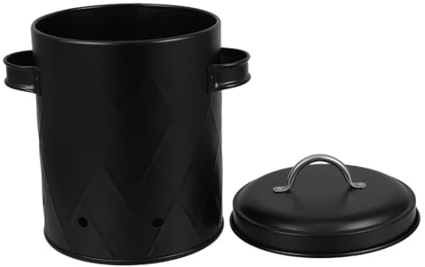 OFFSCH Sturdy Vegetable Storage Bin Lid Iron Garlic Keeper for Potato Onion Garlic Pot Storage