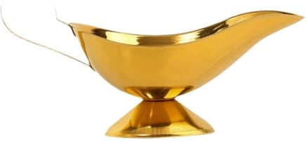HGZLQKD Stainless Steel Gravy Boat,Sauce Pourer,Sturdy,with Handle 10oz Gravy Serving Dish Sauce Boat Saucier for Milk Gravy Salad, Gold