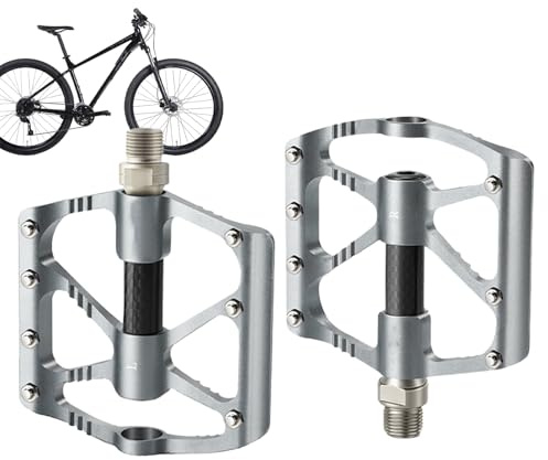 Qkbuza Pedali per bicicletta, in lega di alluminio, cuscinetti sigillati, ricambio ergonomico antiscivolo per pendolarismo, ciclismo, indoor e trail riding