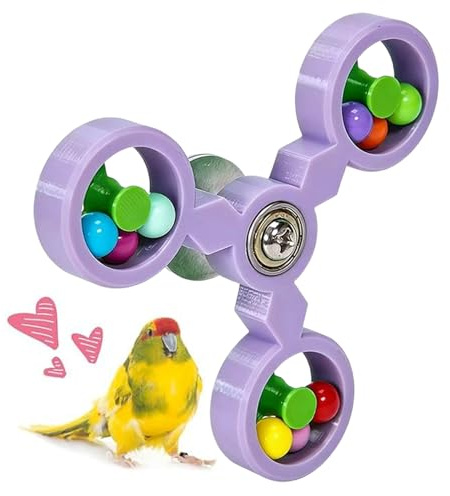 Spielzeug Vögel – interaktiv Kauspielzeug Rotierend ABS 10,6 x 10,6 x 4,5 cm | Papageienspielzeug nymphensittiche Aras Unzertrennliche Kakadus Keas | Beschäftigung naturinstinkte Körperlich Geist