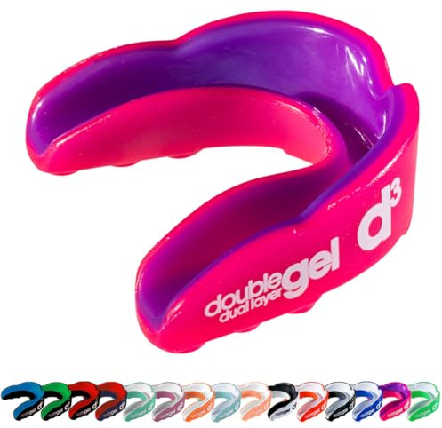 d3 Mundschutz/Mundschutz, Gebiss Schutz, zweilagiges Gel, Rose, Youth - Under 12