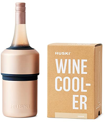 Huski Wine Cooler | Award Winning Iceless Design | Keeps Wine Cold up to 6 Hours | Wine Accessory | Next Generation Ice Bucket | Fits Some Champagne Bottles | Perfect Gift for Wine Lovers (Champagne)