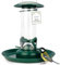 WILDLIFE HOME Körner Futtersäule mit XL Futterteller, Grün I Vogelfutterspender zum Aufhängen Garten & Balkon I Vogelfutterspender, Futterstation zur ganzjährigen Wildvögel Fütterung