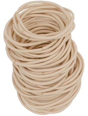 WROLY Hair Bands for Women, Ponytail Holders, Hair Bobbles Hair Ties 4 mm, Hairbands Perfect for Women and Girls (50-Hair Bands (Beige))