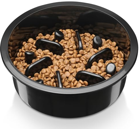 COMESOON Slow Feeder Dog Bowl, Slow Down Eating Anti-Choking Bloat Stop Maze Design Dog Dishes Fit for COMESOON Bowl Stand DB-G03/DB-B03, Black