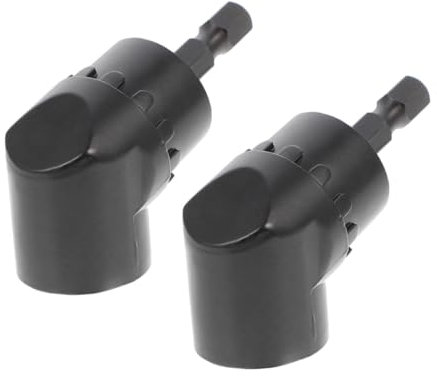 DOITOOL Adaptador Angular De Taladro Atornillador De 105 Grados Portabrocas Hexagonal, Imán Integrado, Compatible Taladros Eléctricos Para Uso Espacios Estrechos, 2 Piezas, Acabado Negro Corto