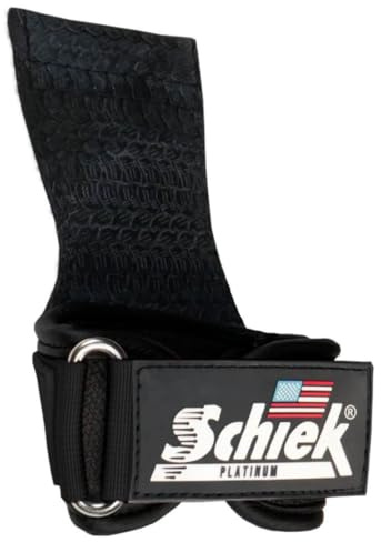 Schiek Sports Model 1907 Platinum Edition Ultimate Grips - Correas de levantamiento de pesas 3 en 1 - Bandas de muñeca y almohadillas antideslizantes seguras y cómodas para entrenamiento de fuerza