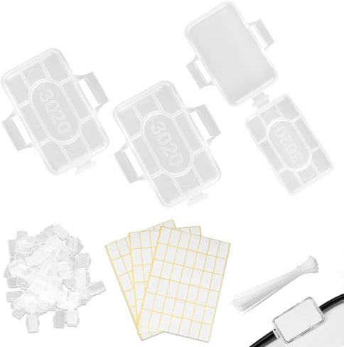 Set di 100 fascette per cavi, etichettatura, impermeabili, trasparenti, etichette per cavi, clip per etichettatura e classificazione (3020)