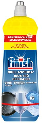 Finish Brillantante Lavastoviglie, 1 Prodotto da 800 ml di Brillantante al Limone, Additivo Lavastoviglie per Stoviglie Splendenti e Asciutte