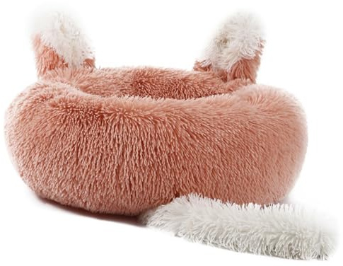 Cuccia per animali domestici con orecchie di coniglio Coda Cuscino morbido e peloso Cestino per cani antiscivolo Divano per cani Orecchie di coniglio Coda Nido Letti invernali per cani di taglia