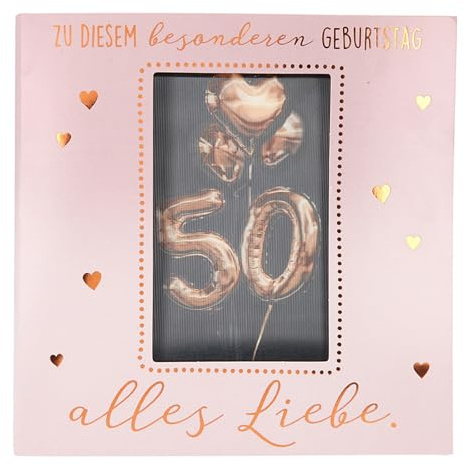 Depesche 11130-005 3D fällbart kort med musik och ljus, gratulationskort till 50-årsdagen. Födelsedag, ca 15,5 x 15,5 cm, födelsedagskort inklusive matchande kuvert, tryckt på insidan och utsidan