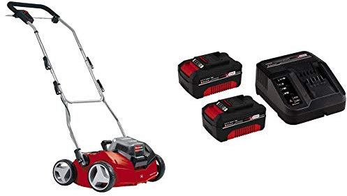 Einhell Scarificateur sans fil sur batterie GE-SC 35 Li Solo - Power X-Change (36 V, Moteur Brushless, Surface conseillée 400 m²) avec Chargeur et 2 Batteries 3,0Ah