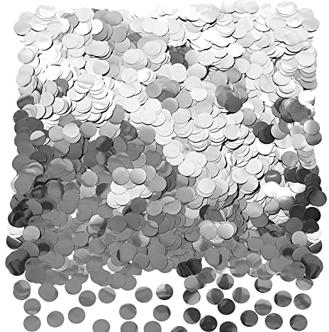 GoldRock Konfetti Silber Rund, 1500 Stück Tischdeko Silber,1cm Streudeko Silber, Silber Tischdeko Geburtstag,Deko Silber Hochzeit,Glitzer Confetti Silber,Konfettikanone Silber Deko Tisch für Jahrestag